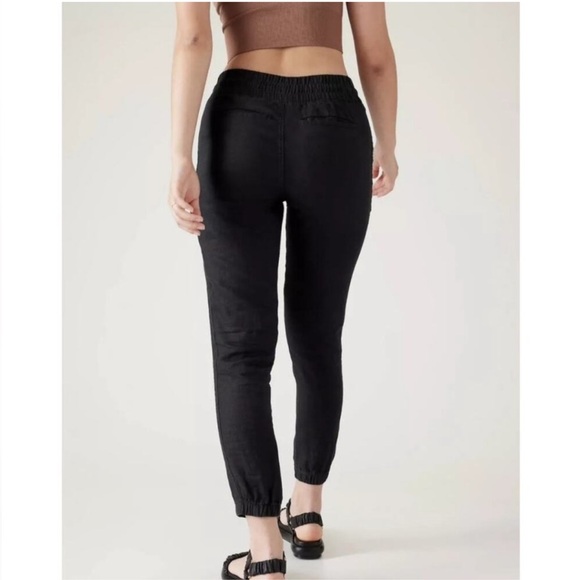 Athleta Black Linen Joggers - Picture 2 of 9